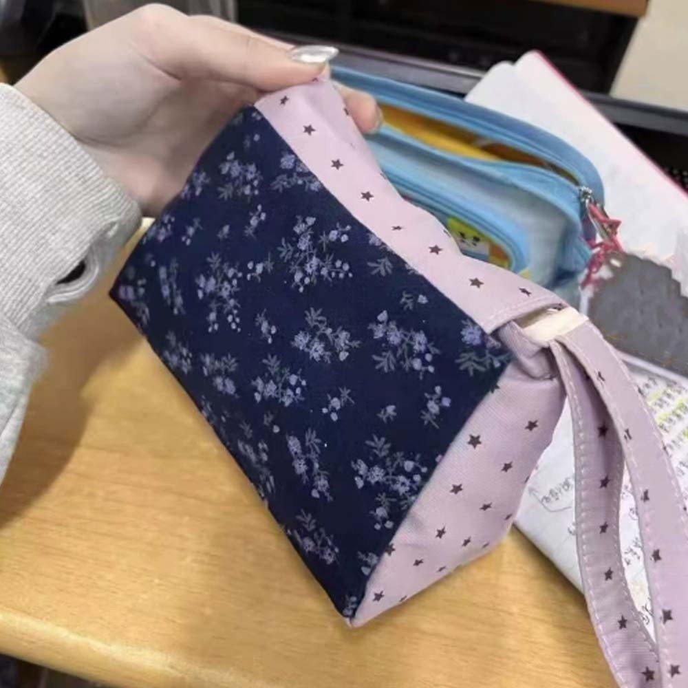 Lifestyle Of Korean - Tas Rias Motif Bunga Ungu Polkadot