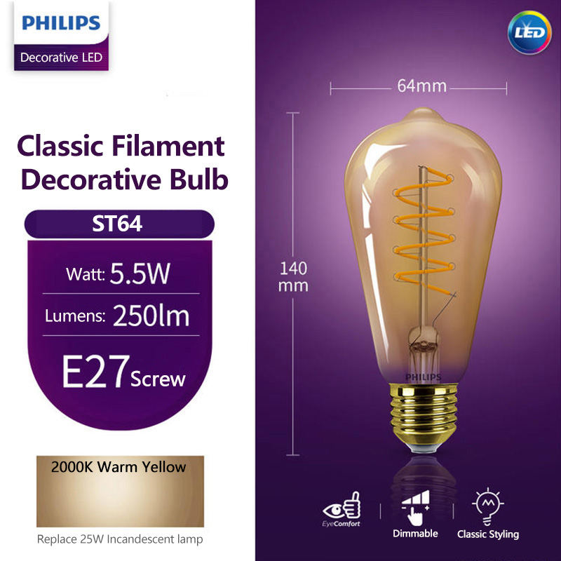 Bohlam LED Dekoratif Philips S - Philips Bulb Led Classic ulasan dan harga
