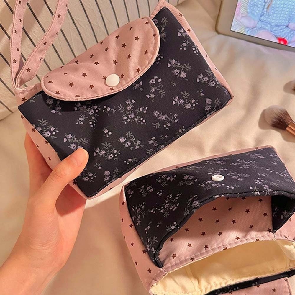 Tas Rias Motif Bunga Ungu Polk - Lifestyle Of Korean ulasan dan harga