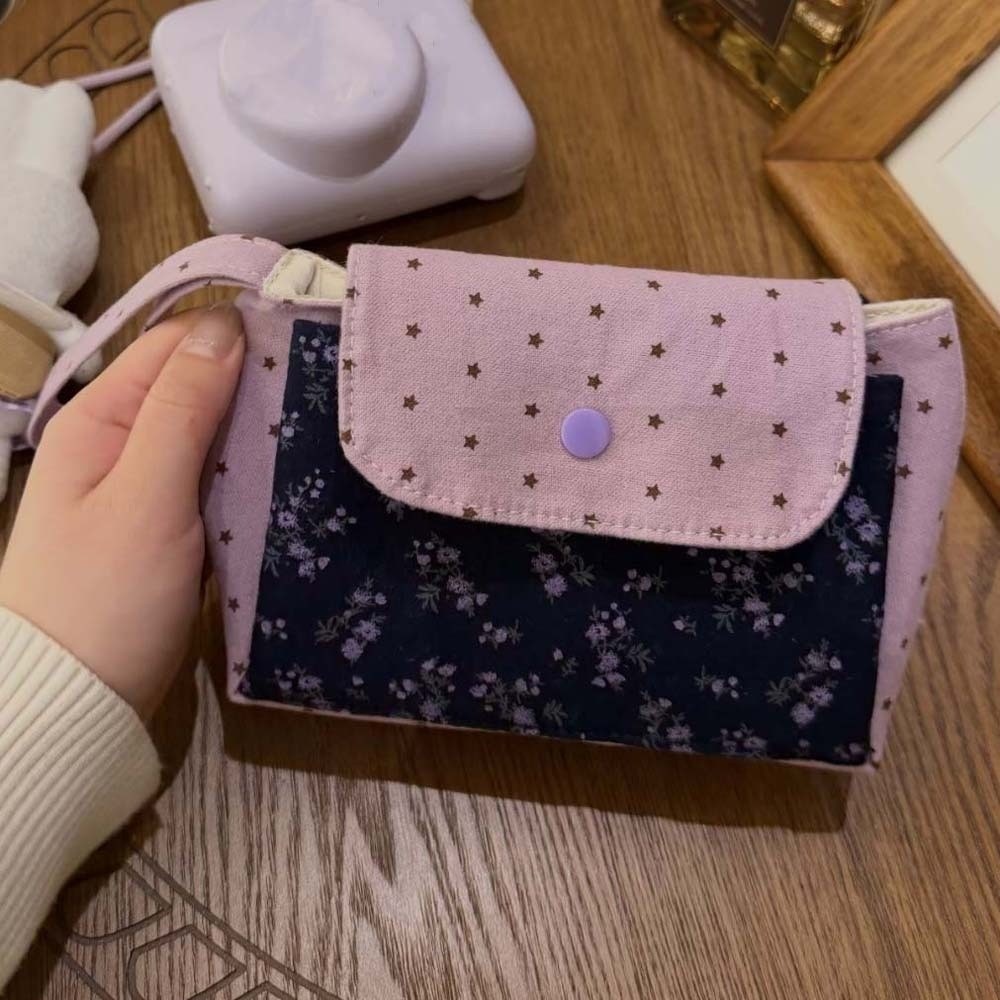 Tas Rias Motif Bunga Ungu Polk - Lifestyle Of Korean ulasan dan harga