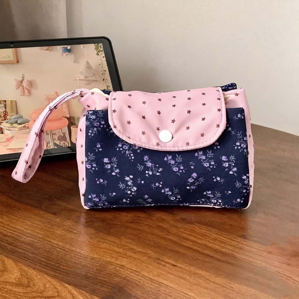 Tas Rias Motif Bunga Ungu Polk - Lifestyle Of Korean ulasan dan harga