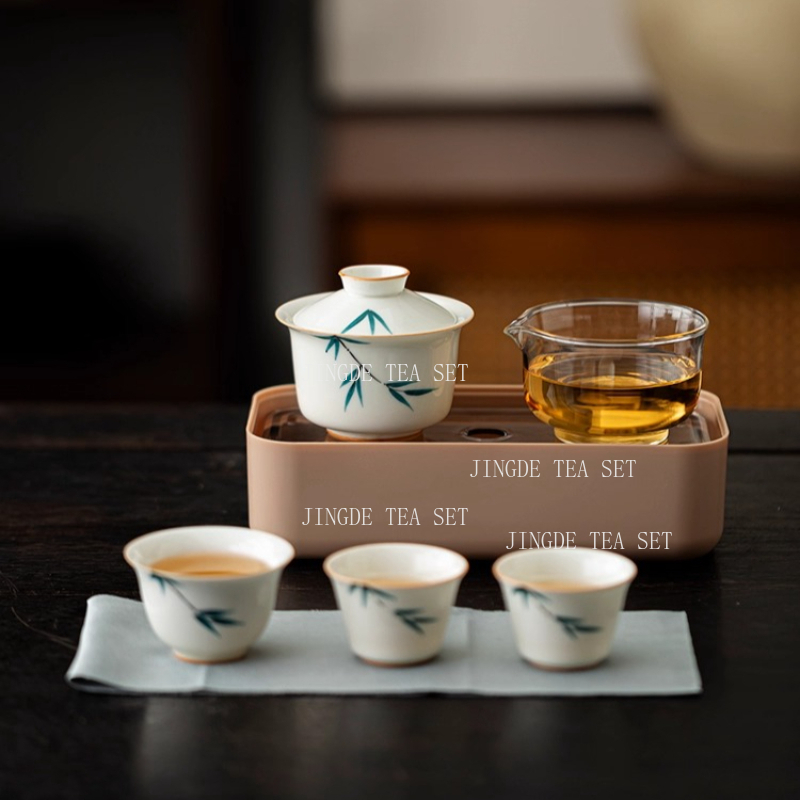 Portabel Keramik Teko Teh dan  - Korean Tea Set ulasan dan harga