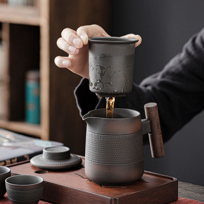 Set RetroTea Tembikar Ungu Hig - Korean Tea Set ulasan dan harga